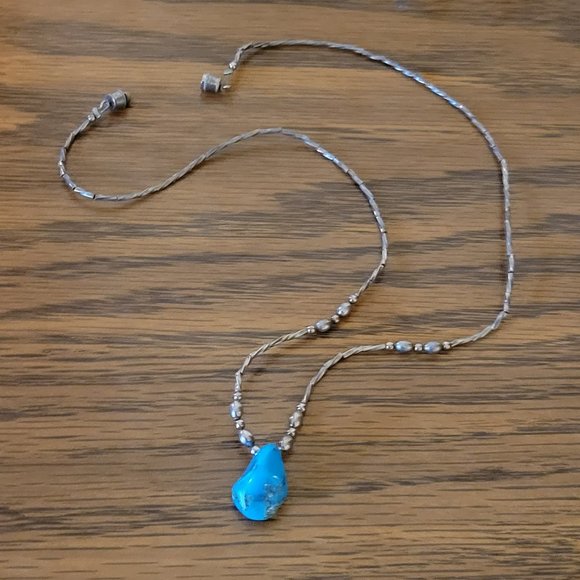 Rare vintage genuine large turquoise nugget with hole for making necklace. - Picture 4 of 8